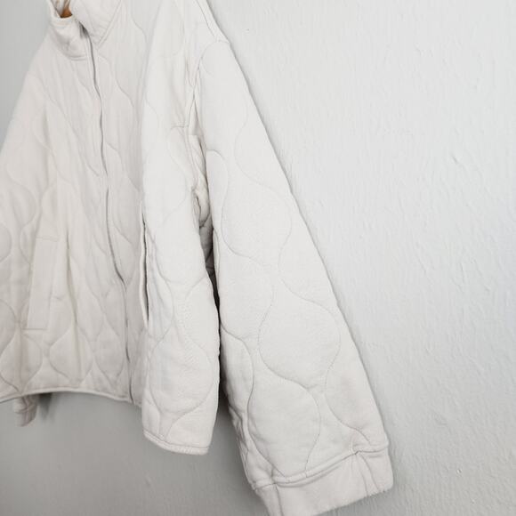 Sanctuary The Weekend Quilted Padded Knit Jacket Cream Beige Plus Size 2X NWOT - Picture 10 of 15